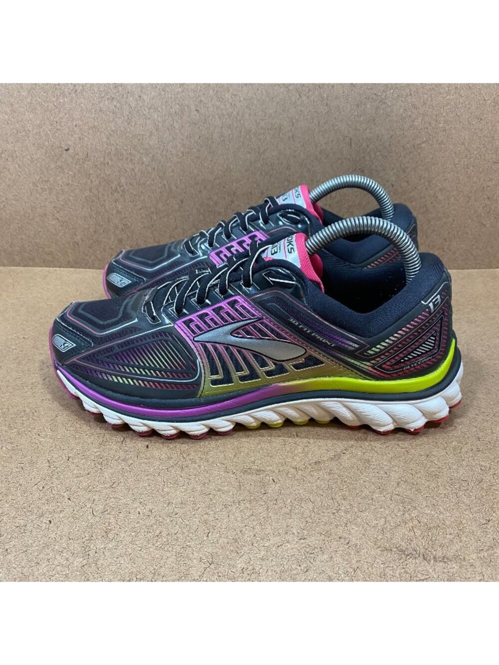 Brooks Womens Glycerin 13 Running Shoes Wide Size 8.5 Wide Black Pink Purple